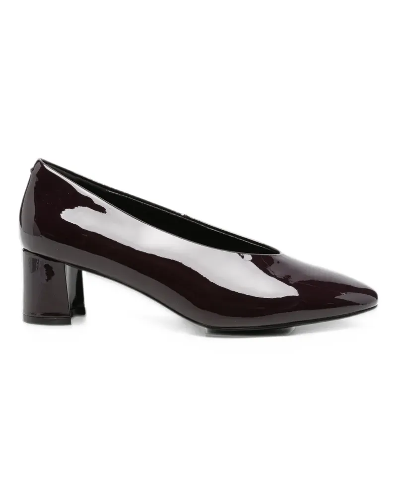 Gioseppo patent-finish block-heel pumps - Rot Rot