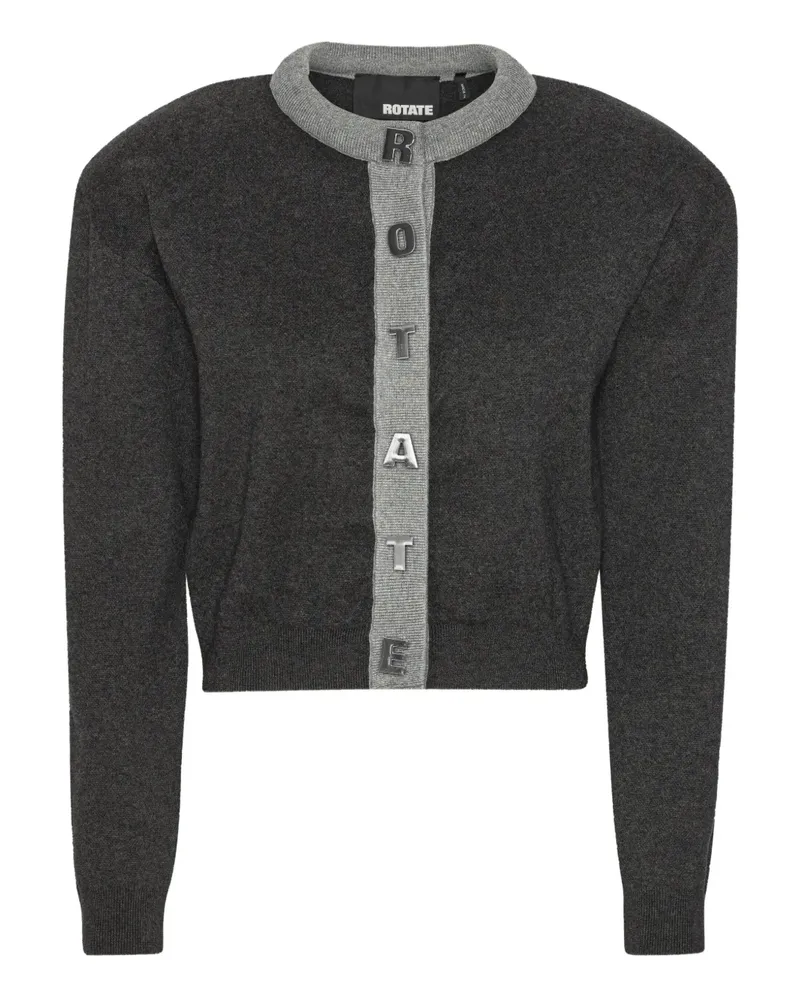 ROTATE Birger Christensen Cardigan mit Logo - Grau Grau