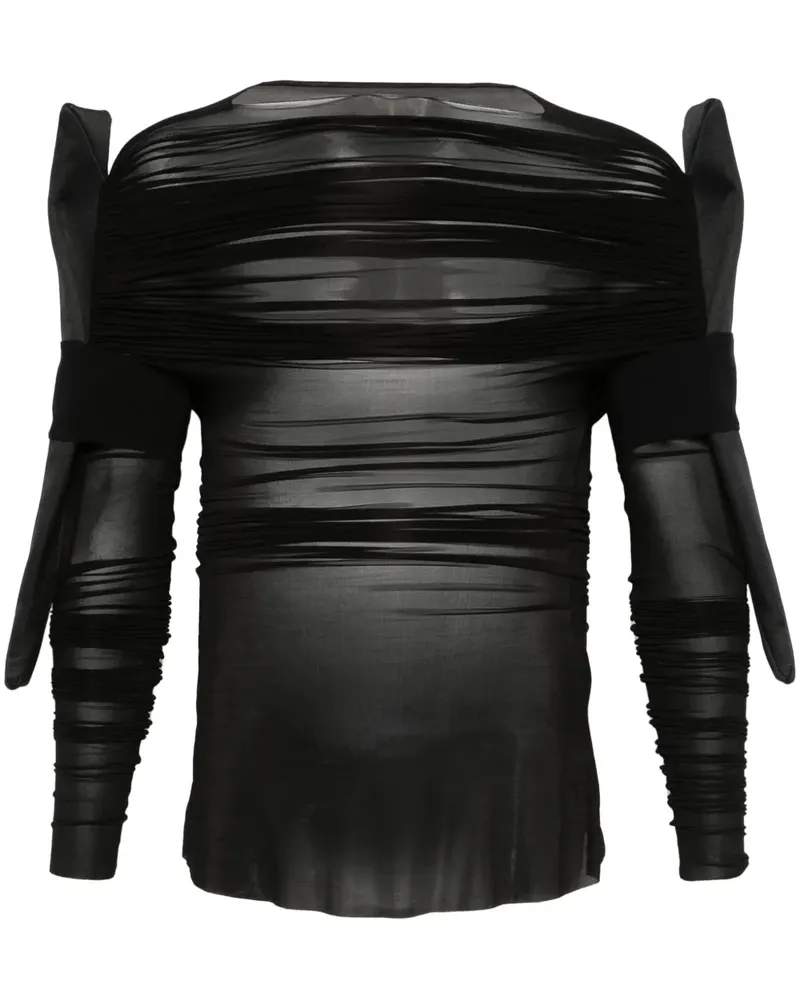 Rick Owens Drapiertes T-Shirt - 0909 - BLACKBLACK 0909