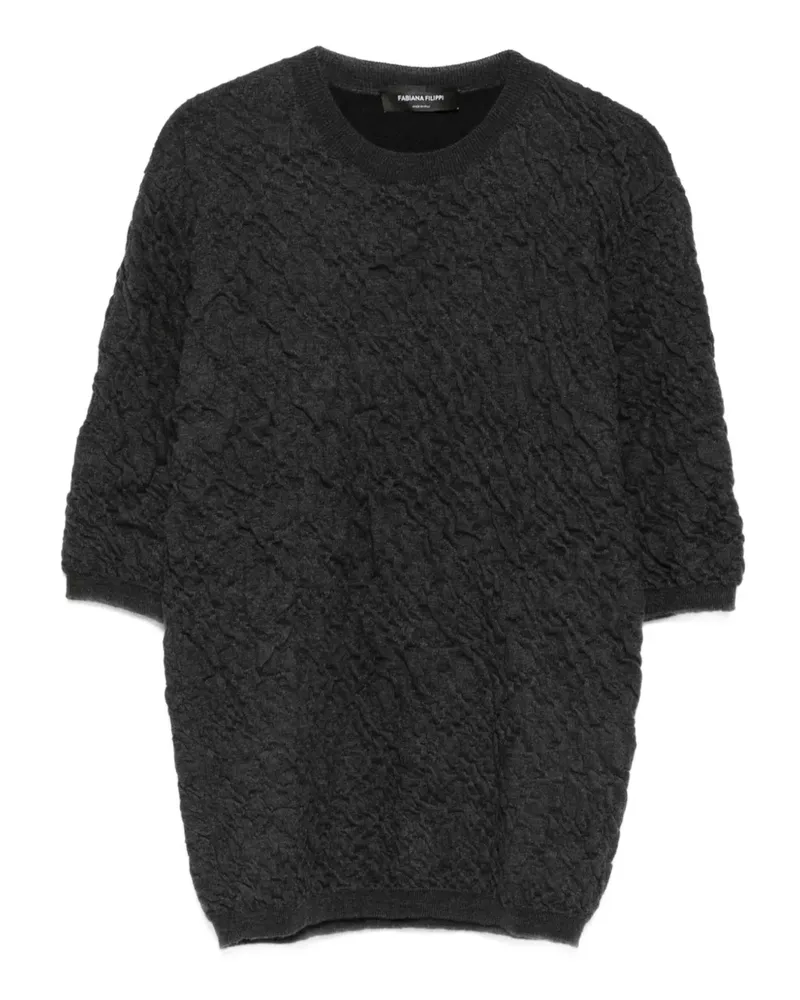 Fabiana Filippi textured round-neck sweater - 8105 BLACK 8105