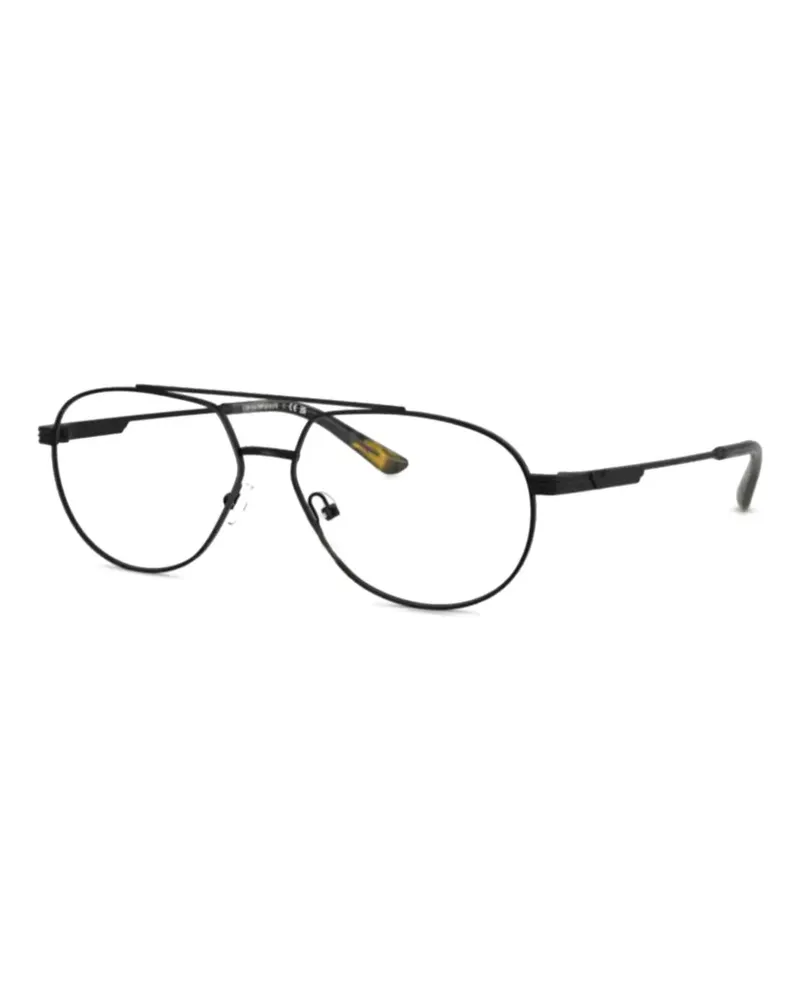 Emporio Armani Brille mit rundem Gestell - Schwarz Schwarz