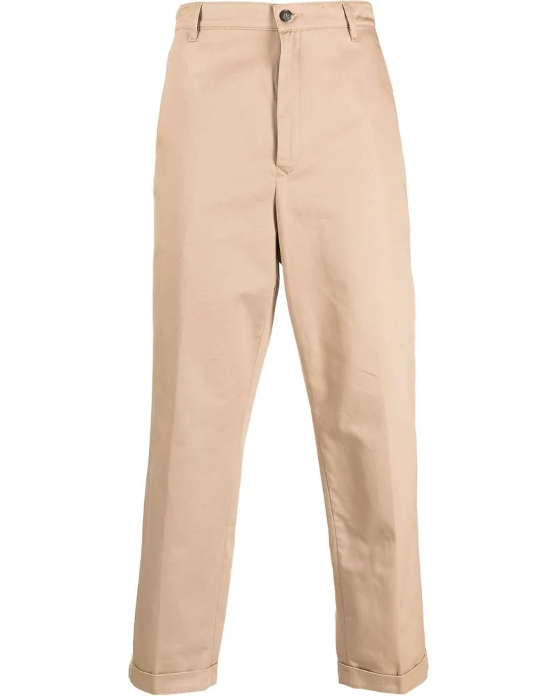 Kenzo Gerade Hose mit Logo-Patch - Nude Nude