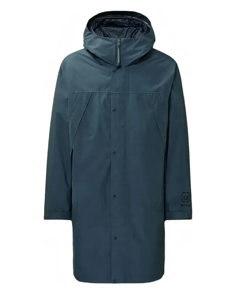 C.P. Company Kapuzen-Regenmantel mit Knopfverschluss - Blau Blau