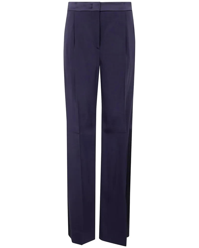 Alberta Ferretti Hose mit Satinbesatz - Blau Blau