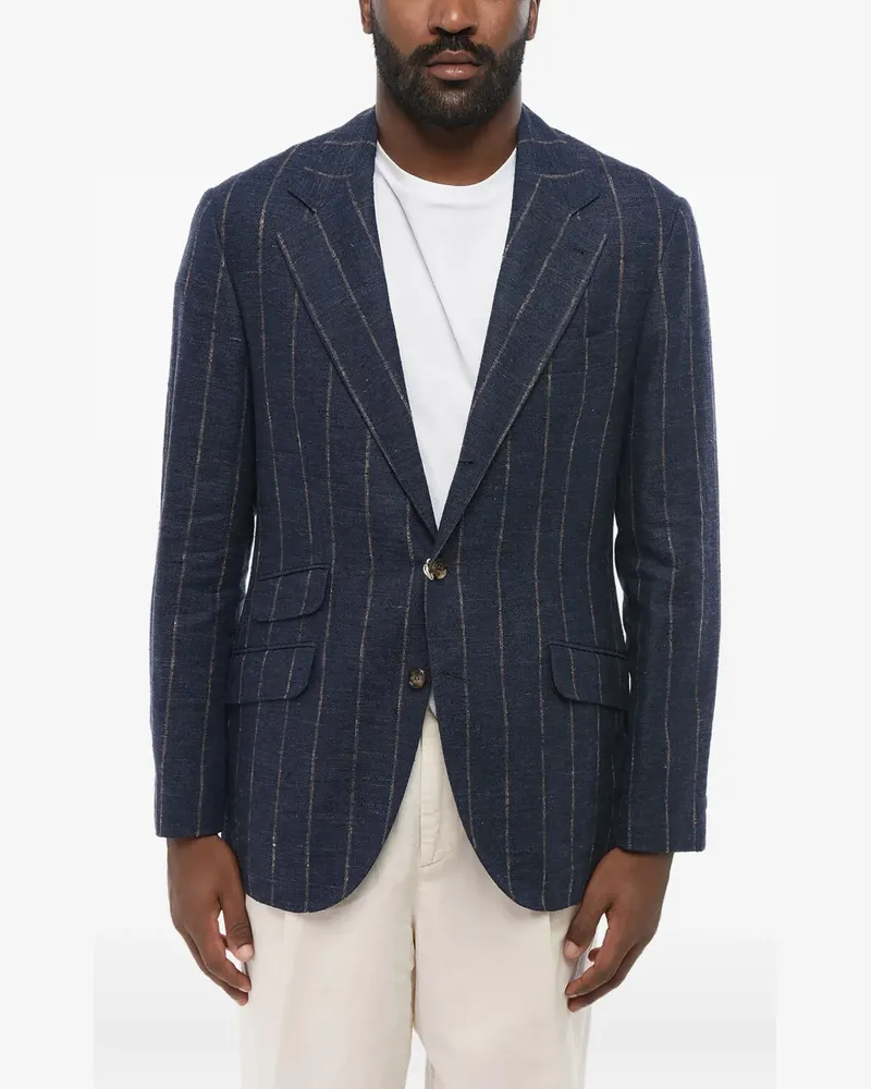 Brunello Cucinelli Sakko mit Nadelstreifen - Blau Blau