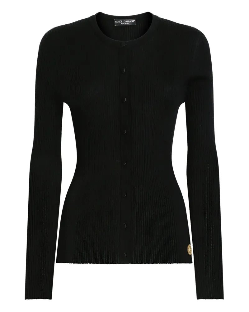 Dolce & Gabbana Gerippter Cardigan mit Knöpfen - Schwarz Schwarz