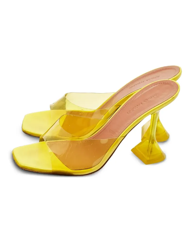 Amina Muaddi Lupita flared-heel sandals - Gelb Gelb