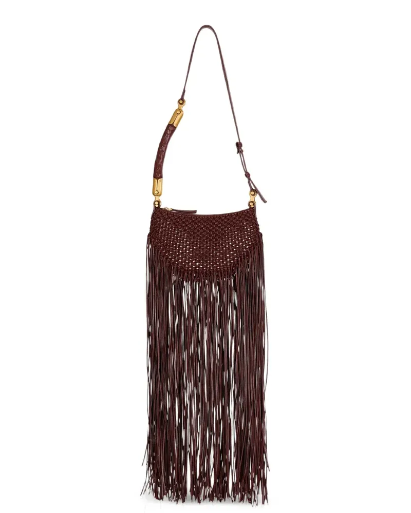 Balmain Ébène Mini-Tasche aus gewebtem Leder - Braun Braun