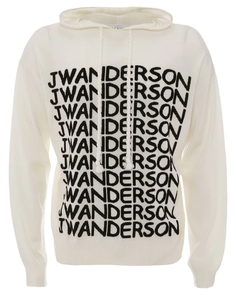J.W.Anderson Hoodie mit Intarsien-Logo - Weiß Weiß