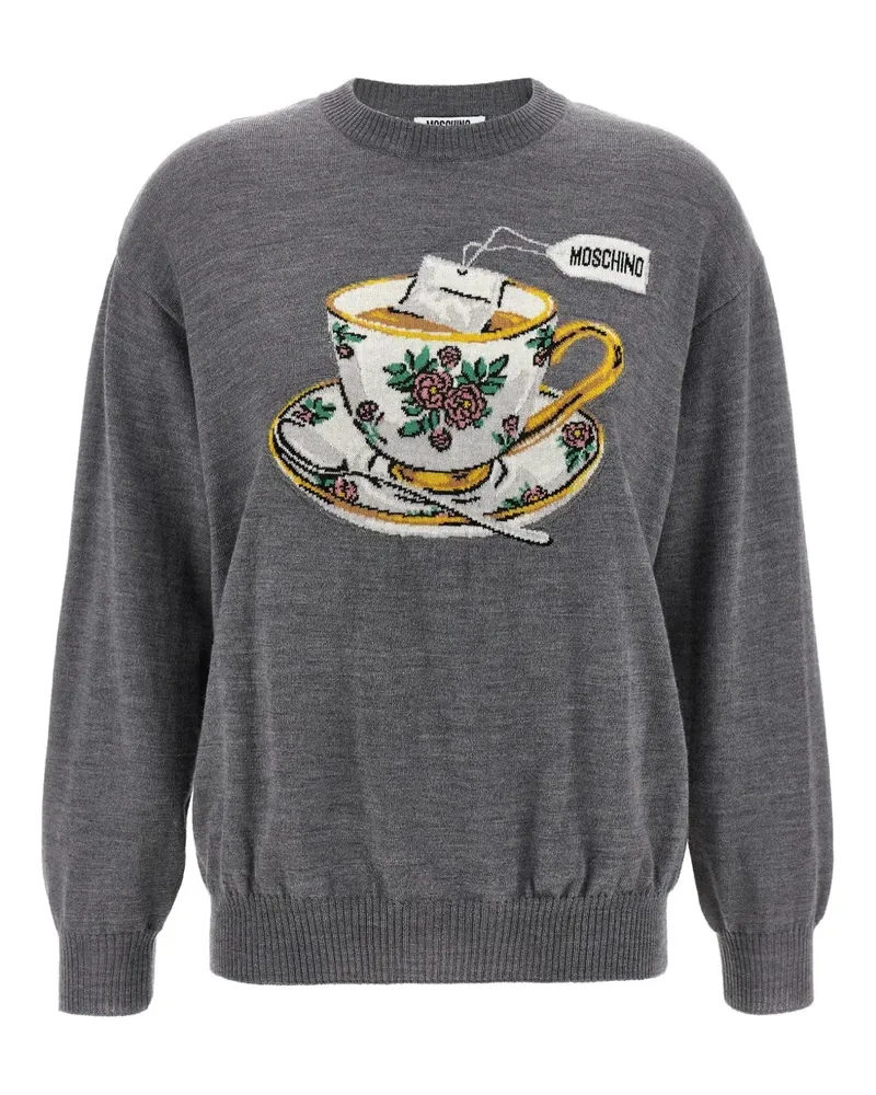 Moschino Klassischer Intarsien-Pullover - Grau Grau