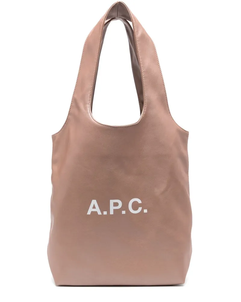 A.P.C. Ninon Shopper mit Logo-Print Rosa