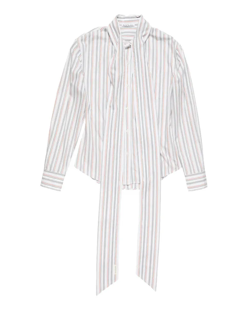 Acne Studios striped-pattern tie shirt - Weiß Weiß