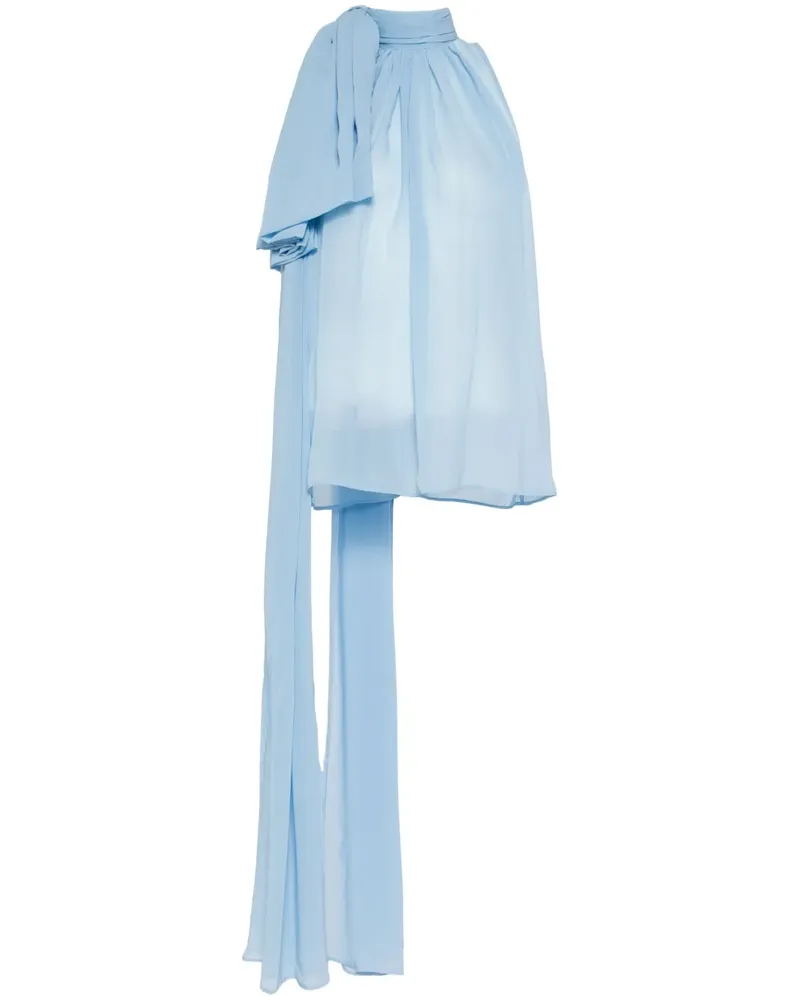 Isabel Sanchís Georgette-Top mit Schärpe - Blau Blau