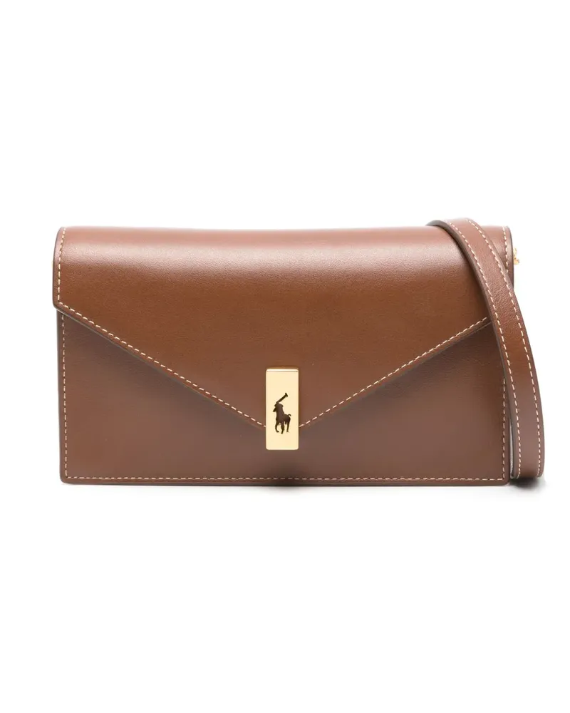 Ralph Lauren Polo ID Clutch mit Kettenriemen - Braun Braun