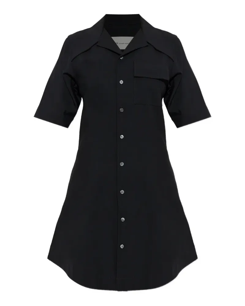 AMI Paris button short-sleeve dress - Schwarz Schwarz