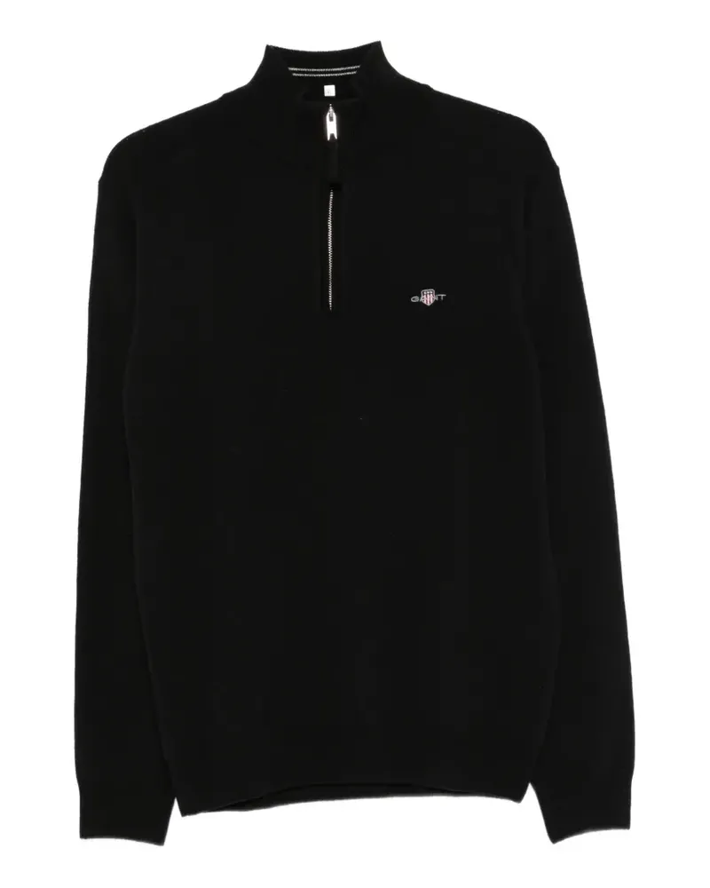 Gant quarter-zip wool sweater - Schwarz Schwarz