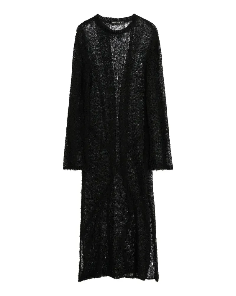 Our Legacy ragged open-knit dress - Schwarz Schwarz