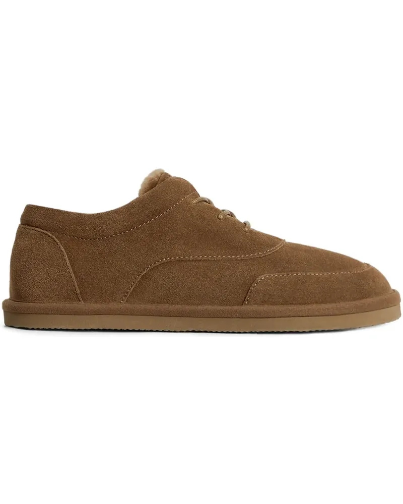 12 STOREEZ Derby-Schuhe aus Shearling - Braun Braun