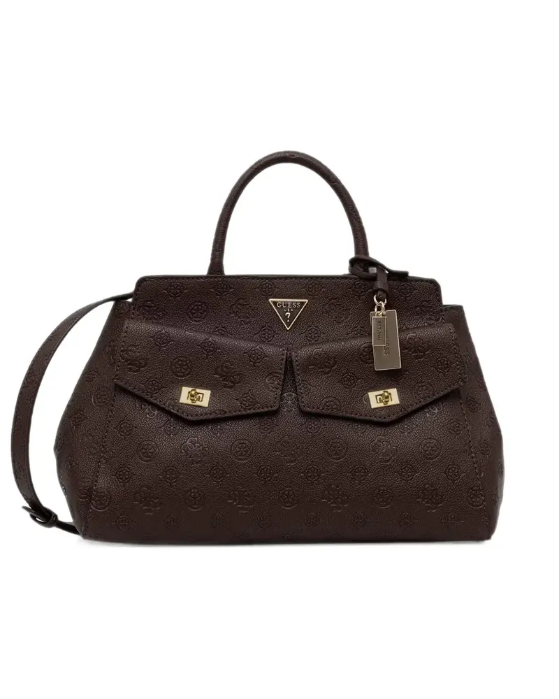 Guess large Blake logo-plaque tote bag - Braun Braun