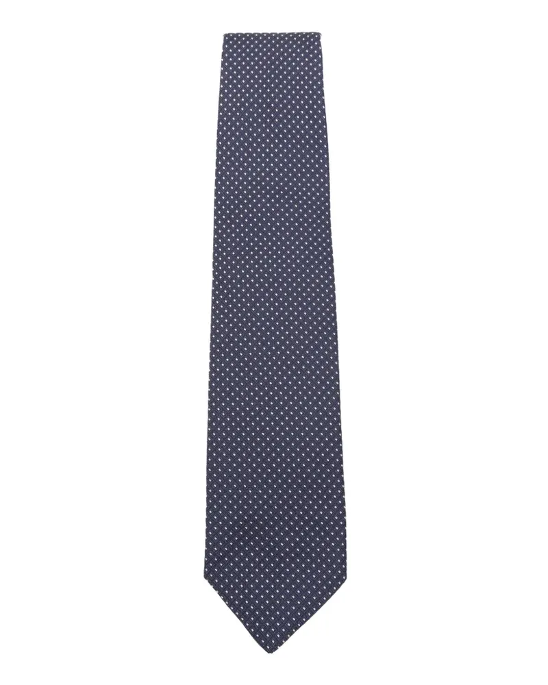 Corneliani Seidenkrawatte mit Mikro-Punktemuster - Blau Blau
