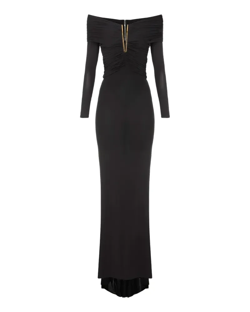 Elisabetta Franchi Kleid aus leichtem Krepp-Jersey - Schwarz Schwarz