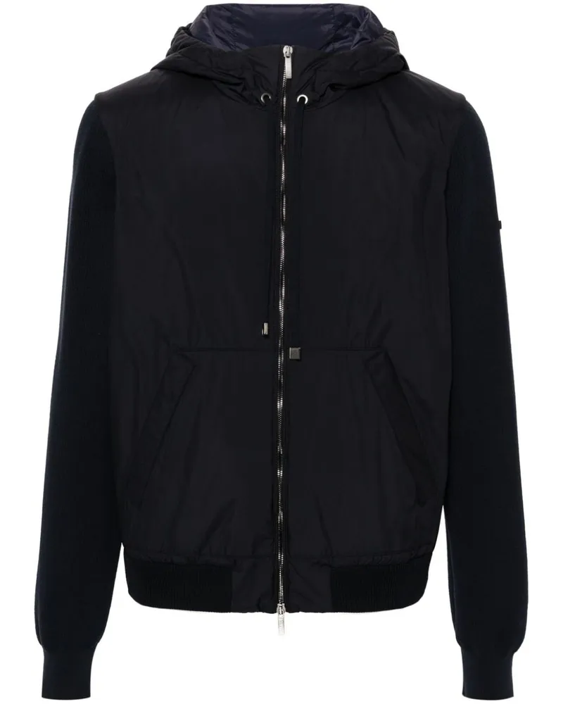 Peserico Kapuzenjacke mit Kontrasteinsätzen - Blau Blau
