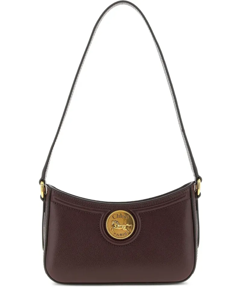 Chloé Horse Medal Schultertasche aus strukturiertem Leder - Braun Braun