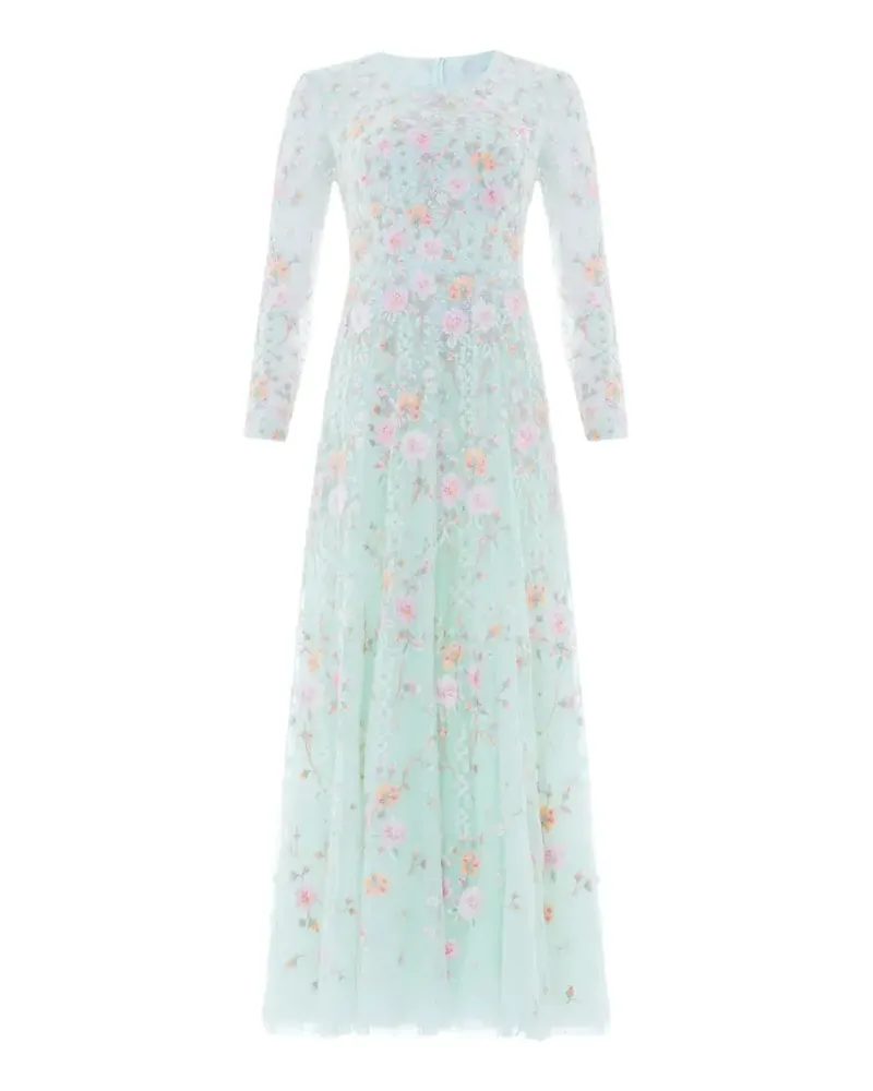 Needle & Thread Garden Rose long-sleeve gown - Grün Grün