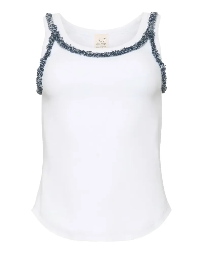 Cinq à Sept fringe-trim tank top - Weiß Weiß