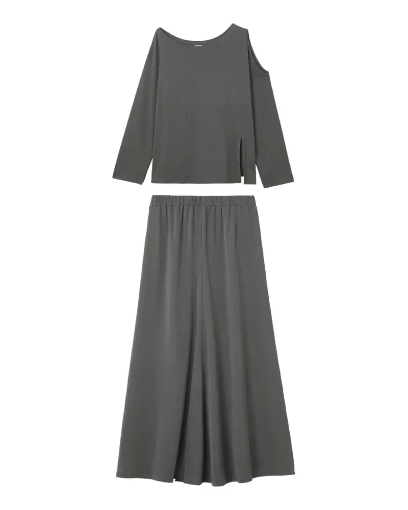 b+ab Asymmetrischer All-in-One-Blazer - Grau Grau