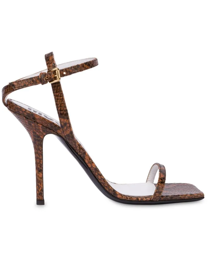 Moschino Sandalen mit Python-Print Braun