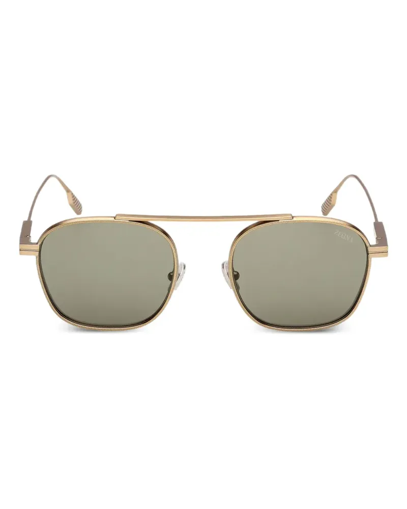 Ermenegildo Zegna square-frame sunglasses - Gold Gold