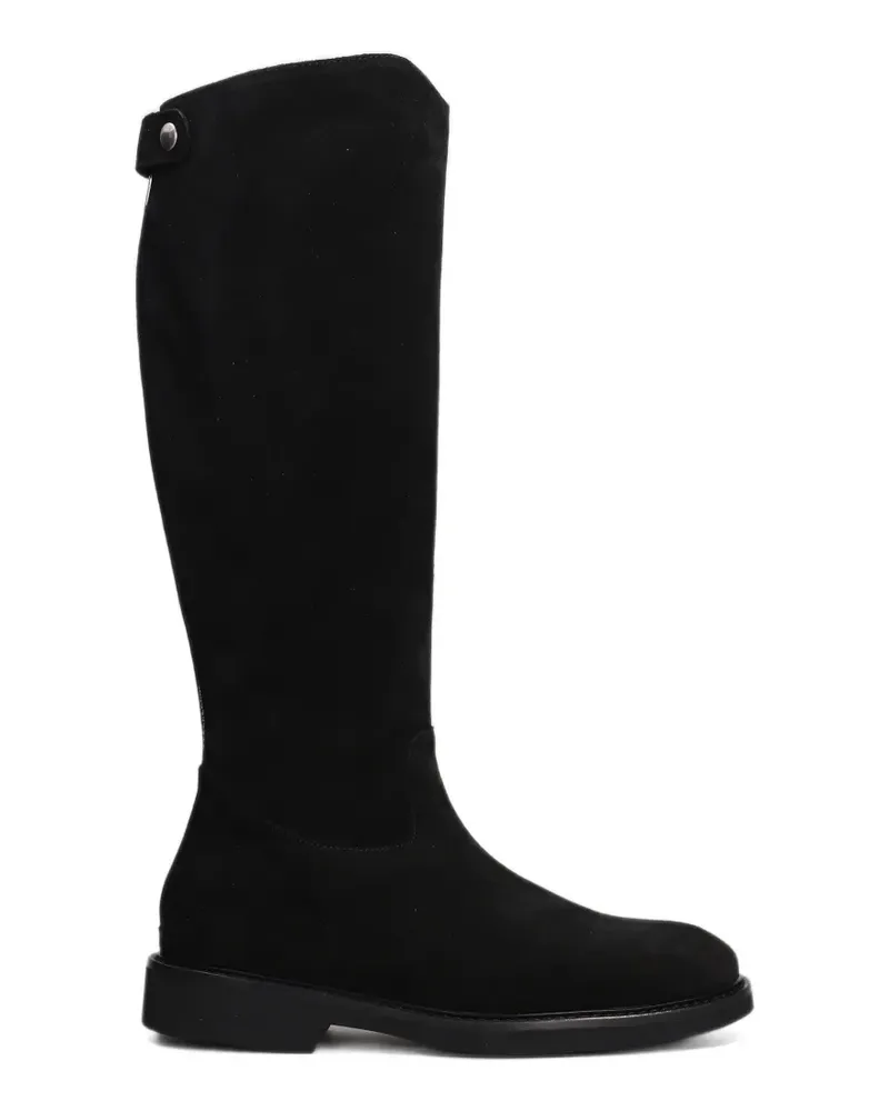 Anna F. rear-zip suede knee-high boots - Schwarz Schwarz