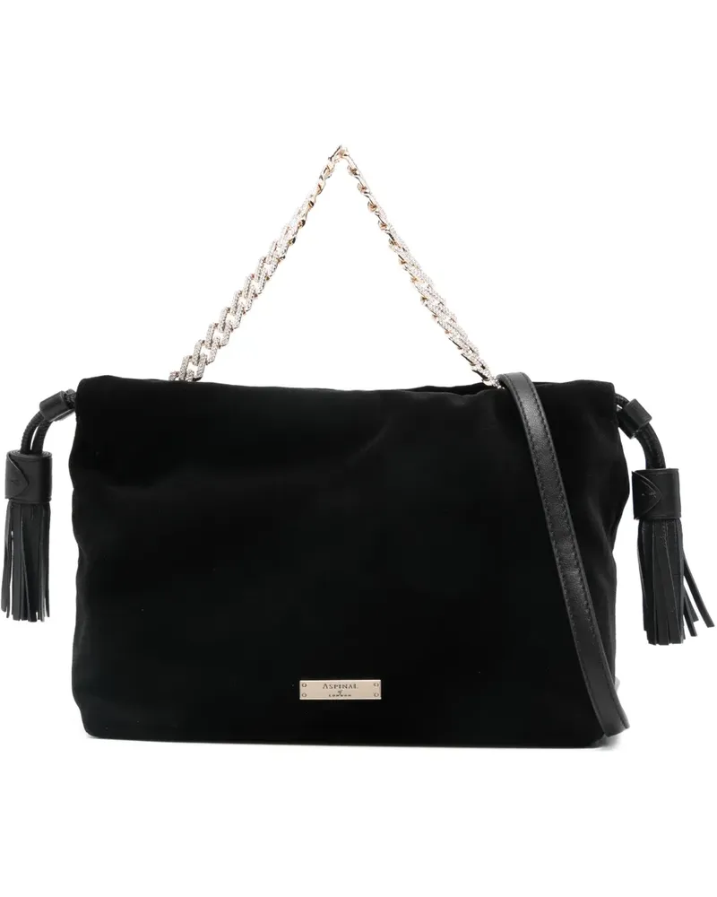 Aspinal of London Amelia velvet tote bag - Schwarz Schwarz