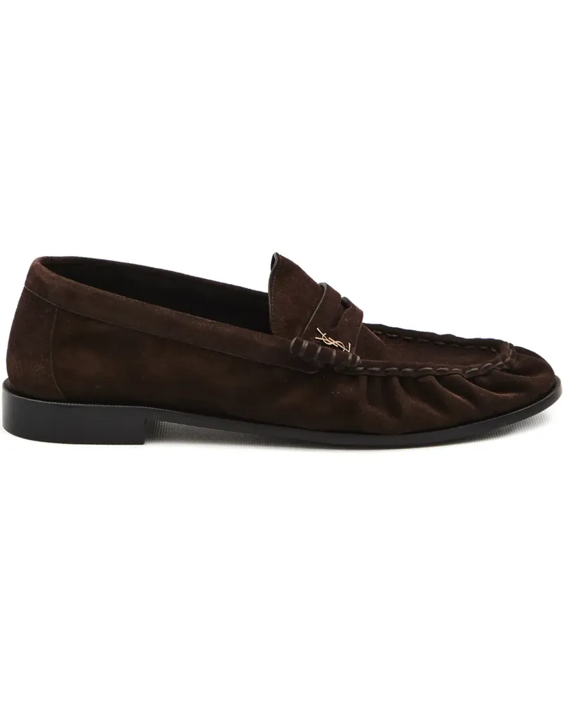 Saint Laurent Loafer aus Wildleder mit Cassandre-Detail - Braun Braun