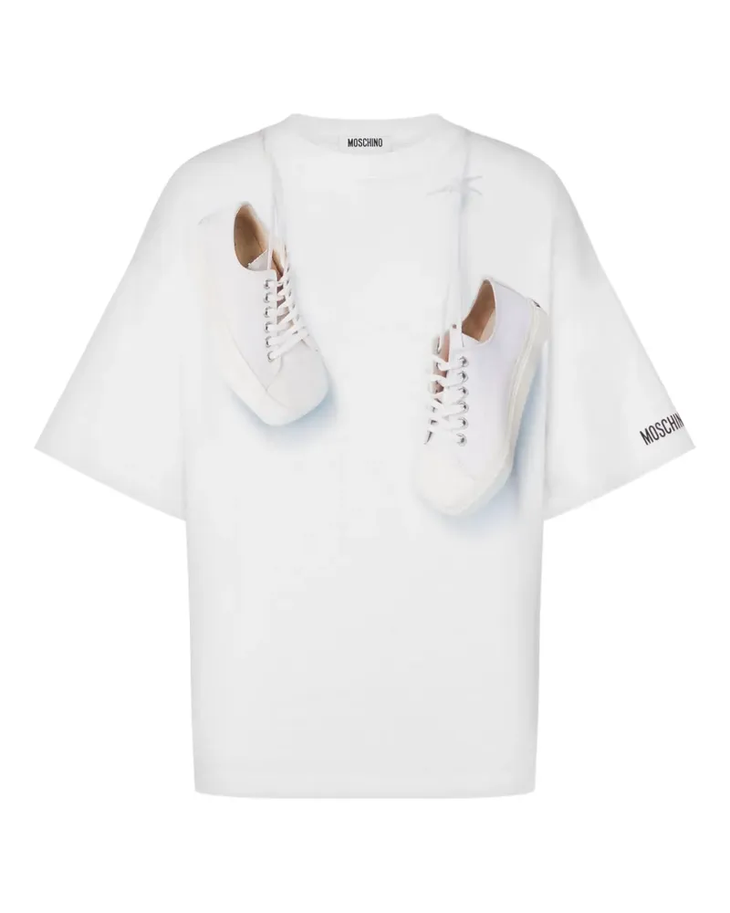 Moschino T-Shirt mit Schuh-Print - Weiß Weiß