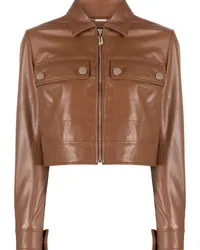 Liu Jo Cropped-Jacke aus Leder Braun