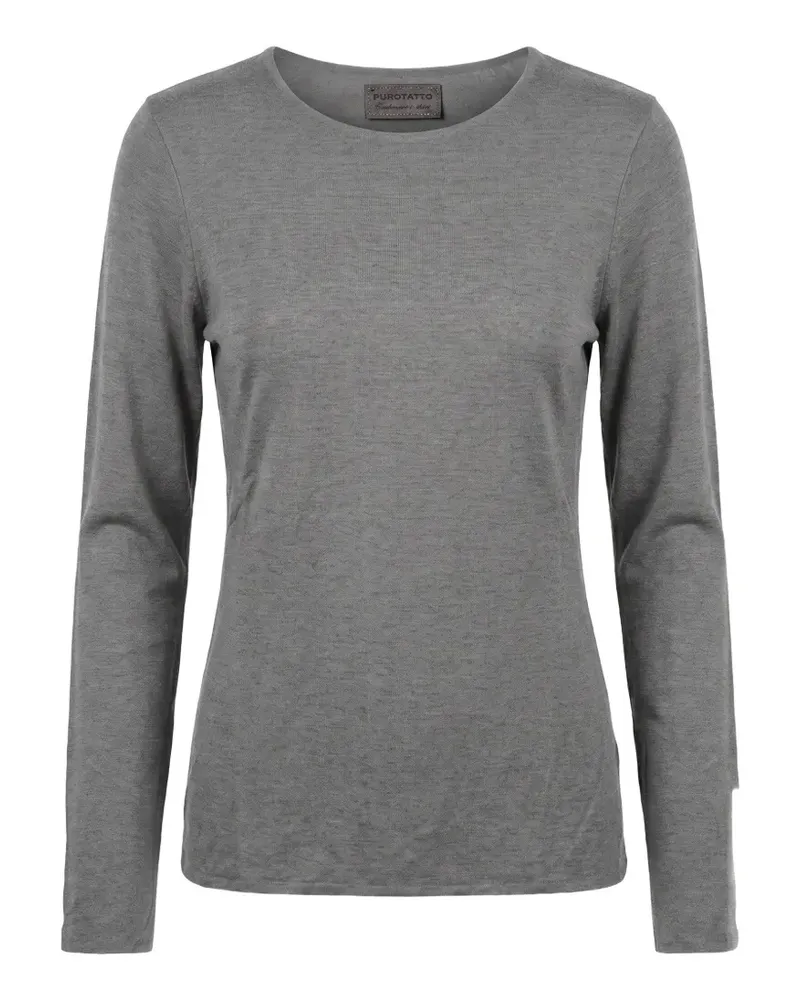 Purotatto Langärmeliger Pullover - Grau Grau