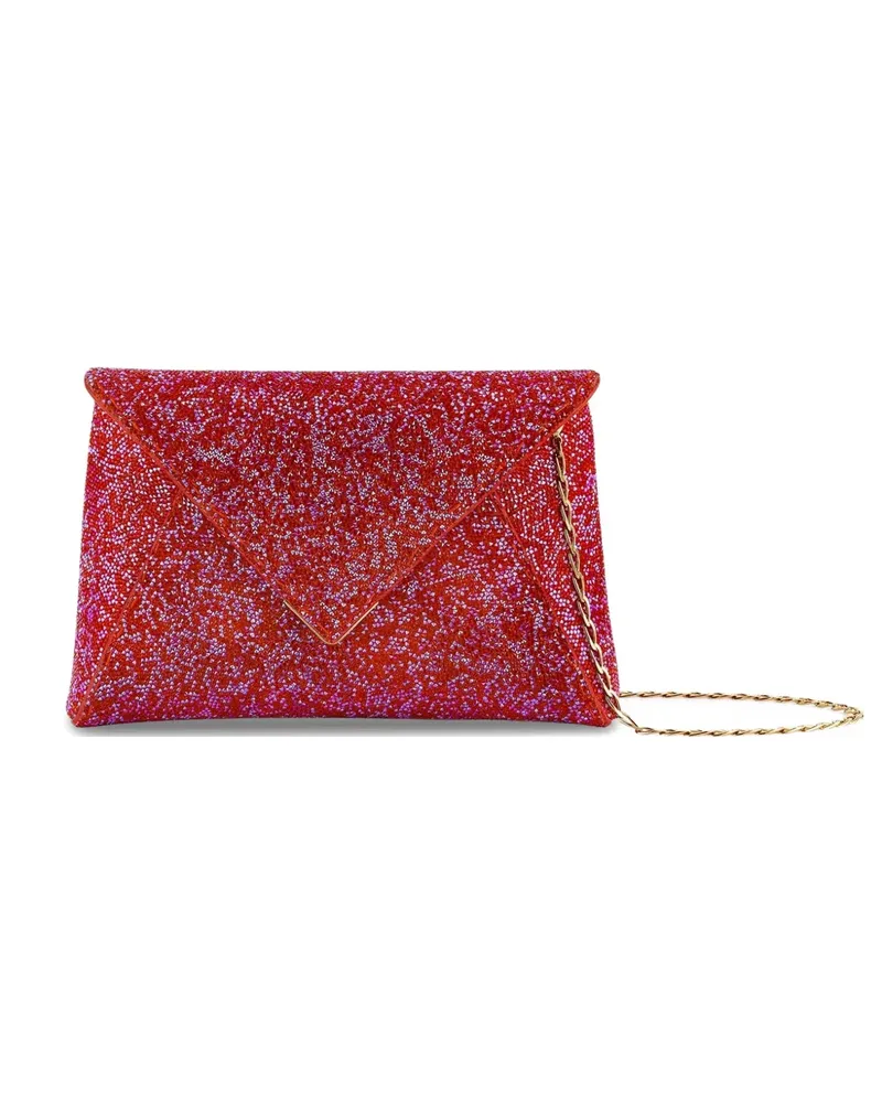 Tyler Ellis small Lee Pouchet Swarovski crystal-embellished clutch bag - Rot Rot