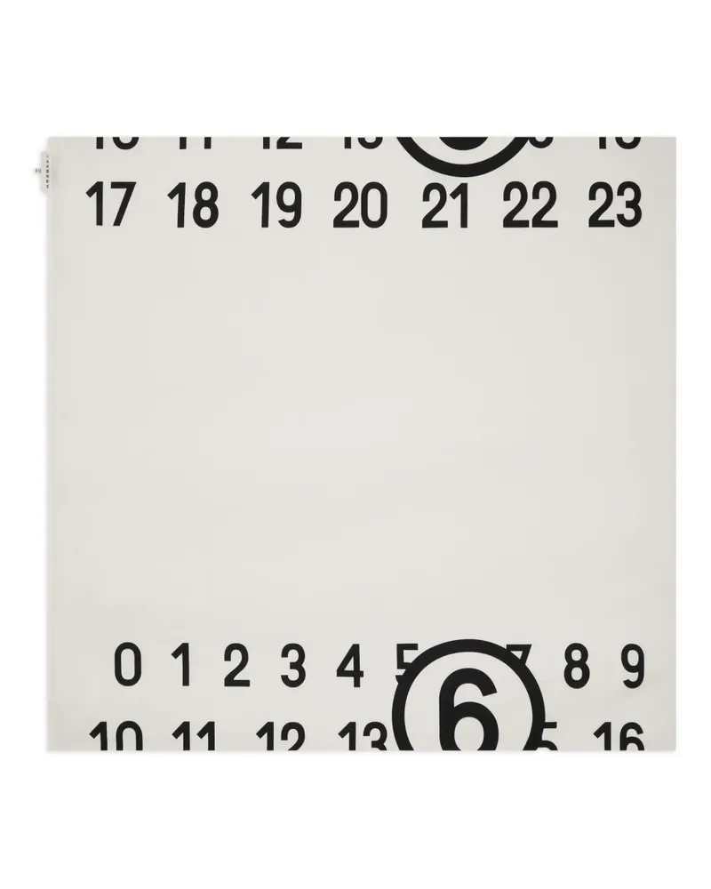 Maison Margiela Schal mit Nummern-Print - Weiß Weiß