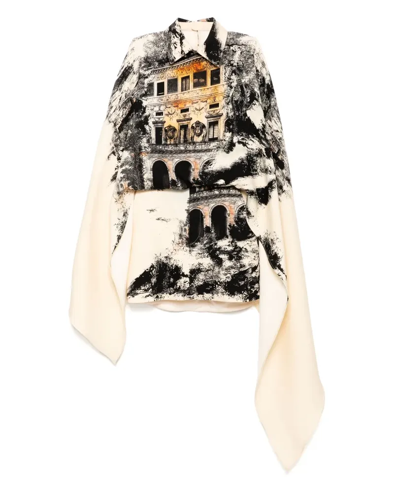 Isabel Sanchís Kleid mit Landschafts-Print - Gelb Gelb