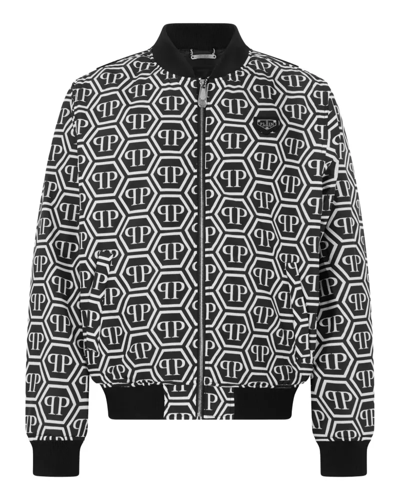 Philipp Plein Bomberjacke mit Monogramm - Schwarz Schwarz