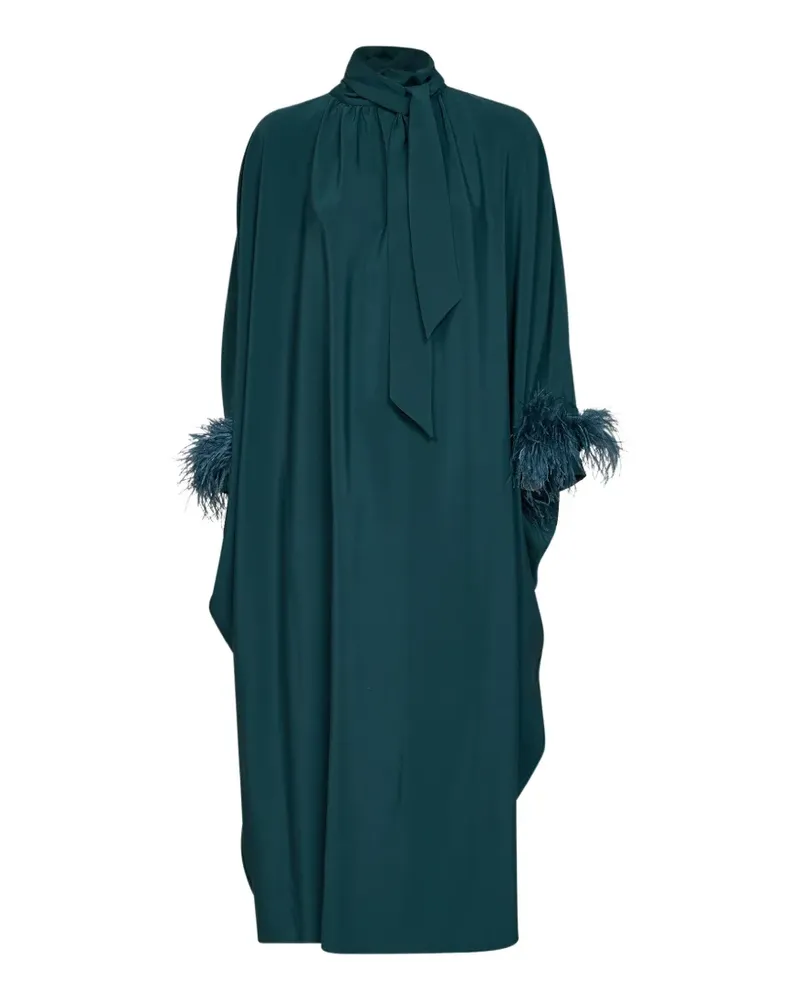 Gianluca Capannolo feather-trim bow-tie dress - Grün Grün