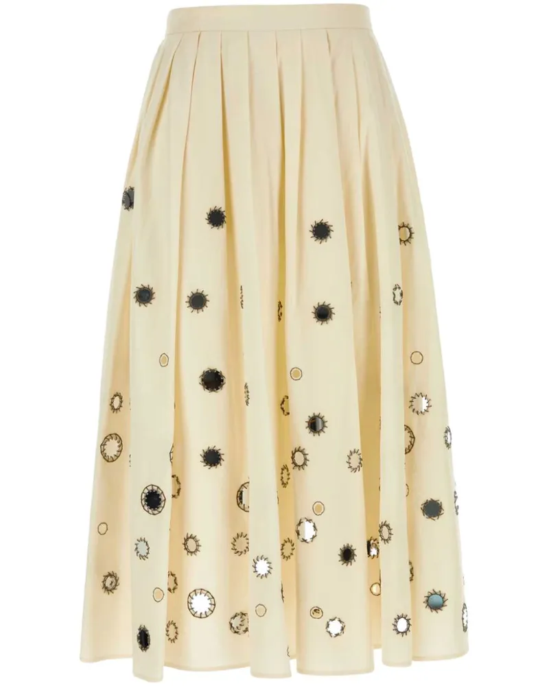 Prada Midirock mit Mirror-Verzierung - Nude Nude