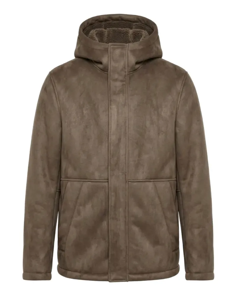 Daniele Alessandrini Kapuzenjacke aus Faux-Wildleder - Braun Braun