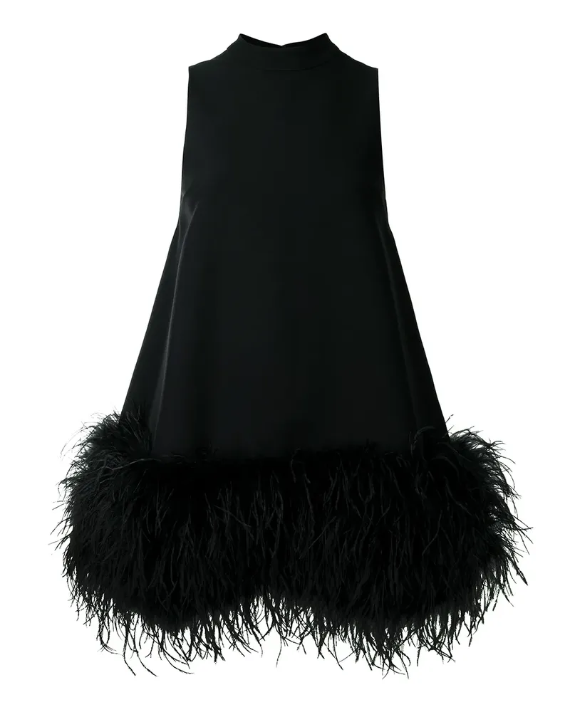 Rachel Gilbert Minikleid mit Federn - Schwarz Schwarz