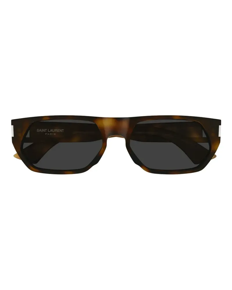 Saint Laurent SL 898 geometric-frame sunglasses - Braun Braun