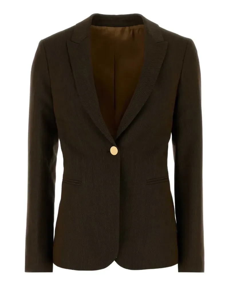 Alberta Ferretti twill single-breasted blazer - Braun Braun