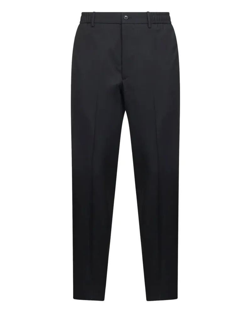 Tagliatore elasticated waistband pressed trousers - Schwarz Schwarz