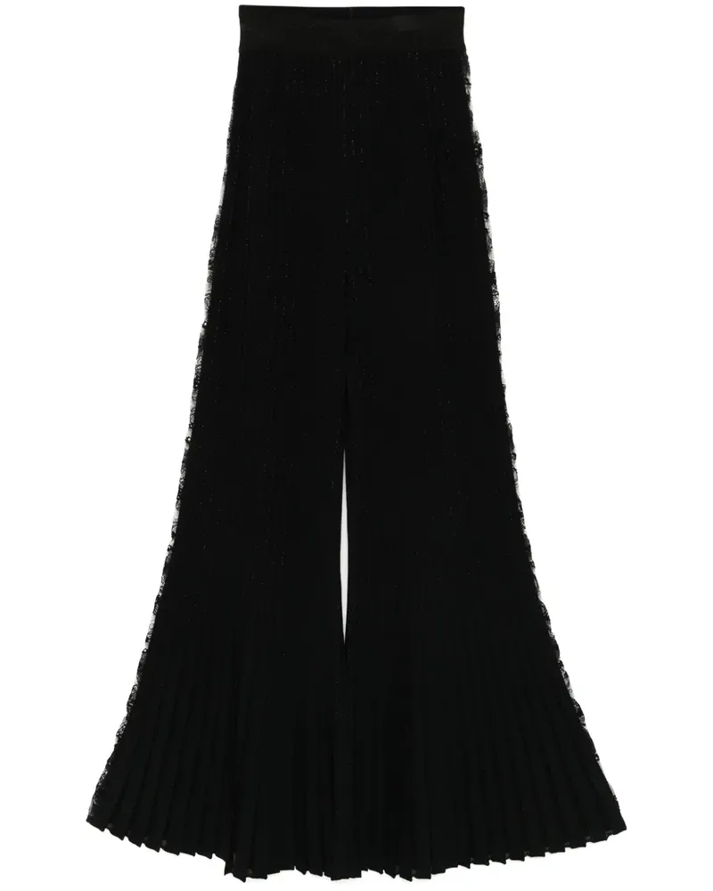 Elie Saab Gestrickte Schlaghose - Schwarz Schwarz